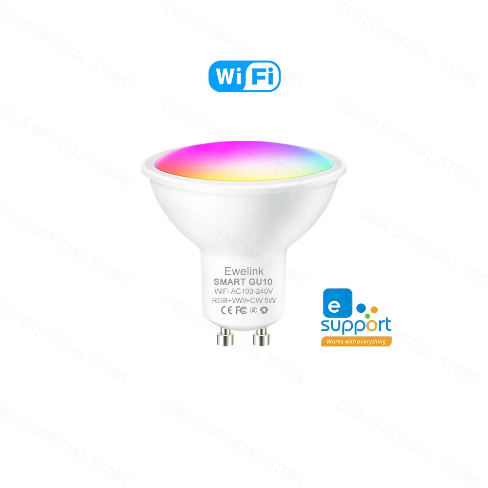 Lâmpada LED Inteligente ZigBee GU10 RGB W+C 5W - Controle pelo EWelink e Compatível com Alexa e Google Assistente