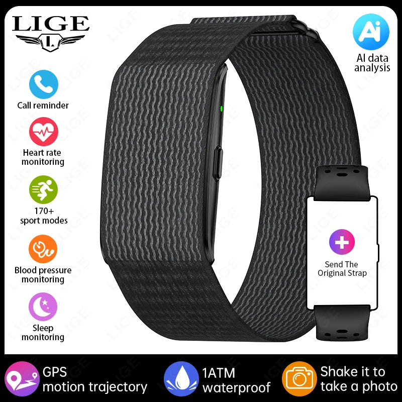 Pulseira Inteligente GPS com Monitor de Saúde e Lembrete de Chamadas