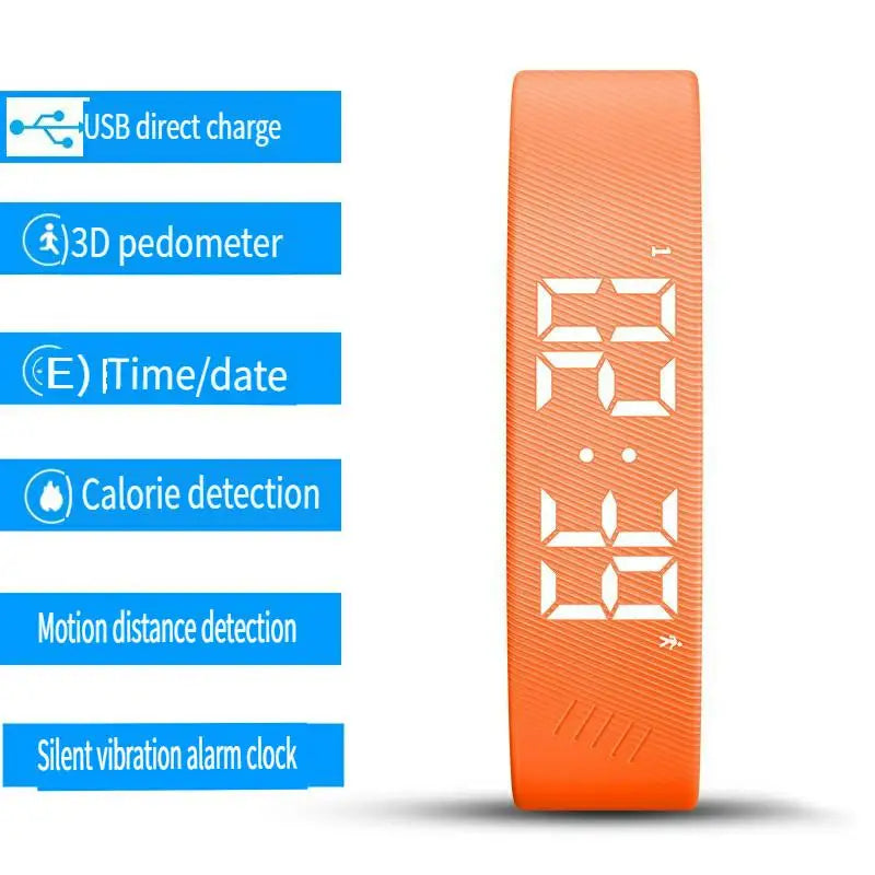 Pulseira Inteligente LED Digital à Prova D'Água com Monitor de Corrida e Alarme Vibratório