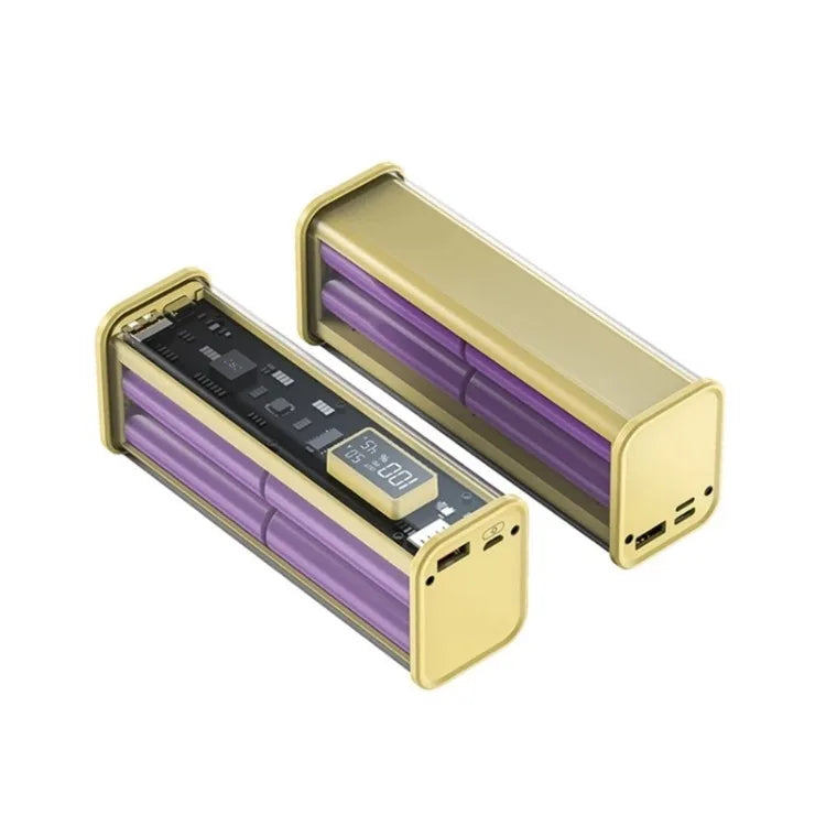 Carregador de Bateria DIY 22.5W - Caixa Transparente com Carregamento Rápido PD para 8 Baterias 18650 de Polímero 20000mAh