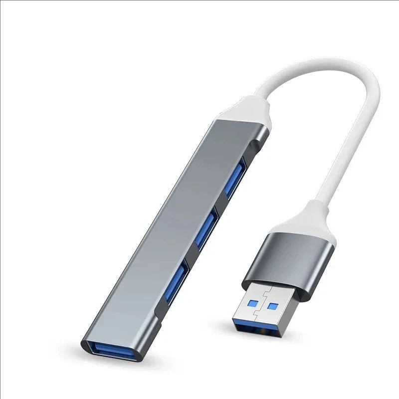 Adaptador USB Type C HUB Mini 4 em 1 - Splitter de Alumínio para Samsung, MacBook e Notebooks