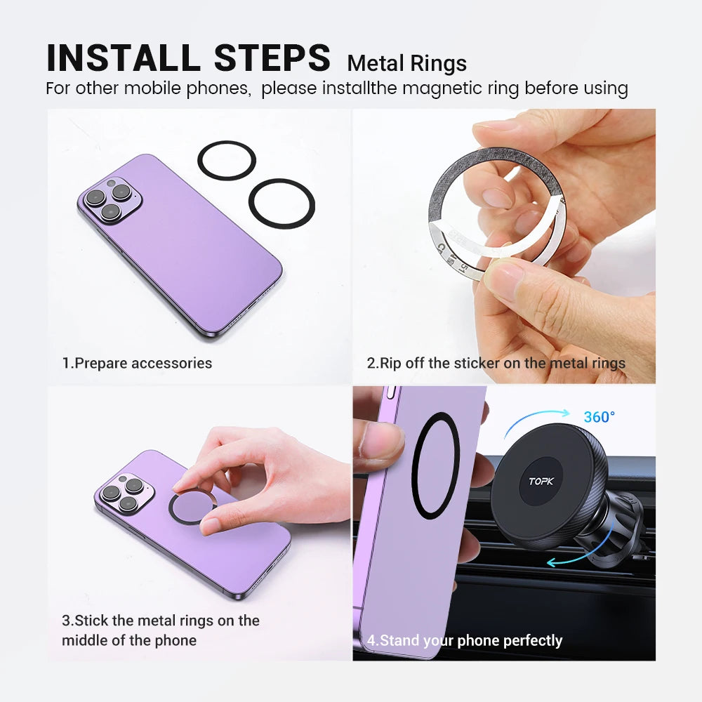 Suporte Magnético para Celular TOPK - Ventilação do Carro