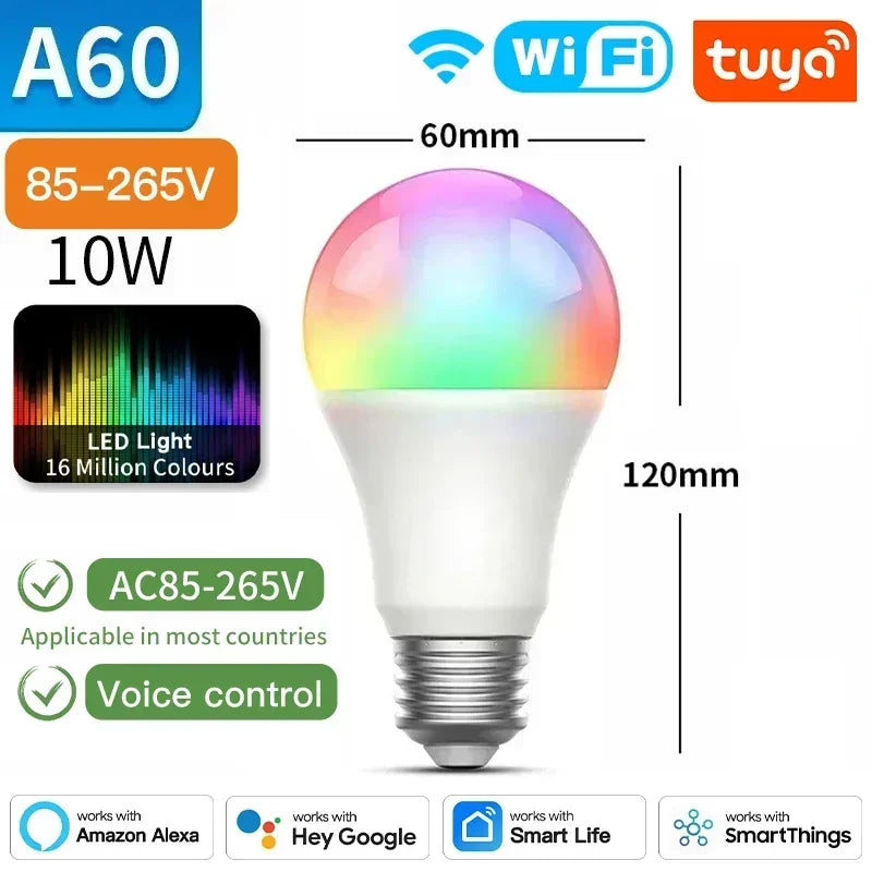 Lâmpada Inteligente TNCE Tuya E27 - Controle Total com Bluetooth, WIFI e Zigbee