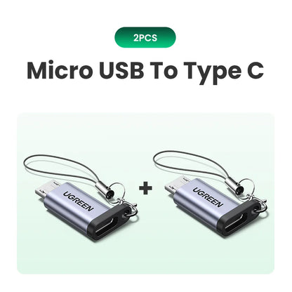 Adaptador UGREEN USB Type-C para Micro USB - Conector Fêmea para Macho
