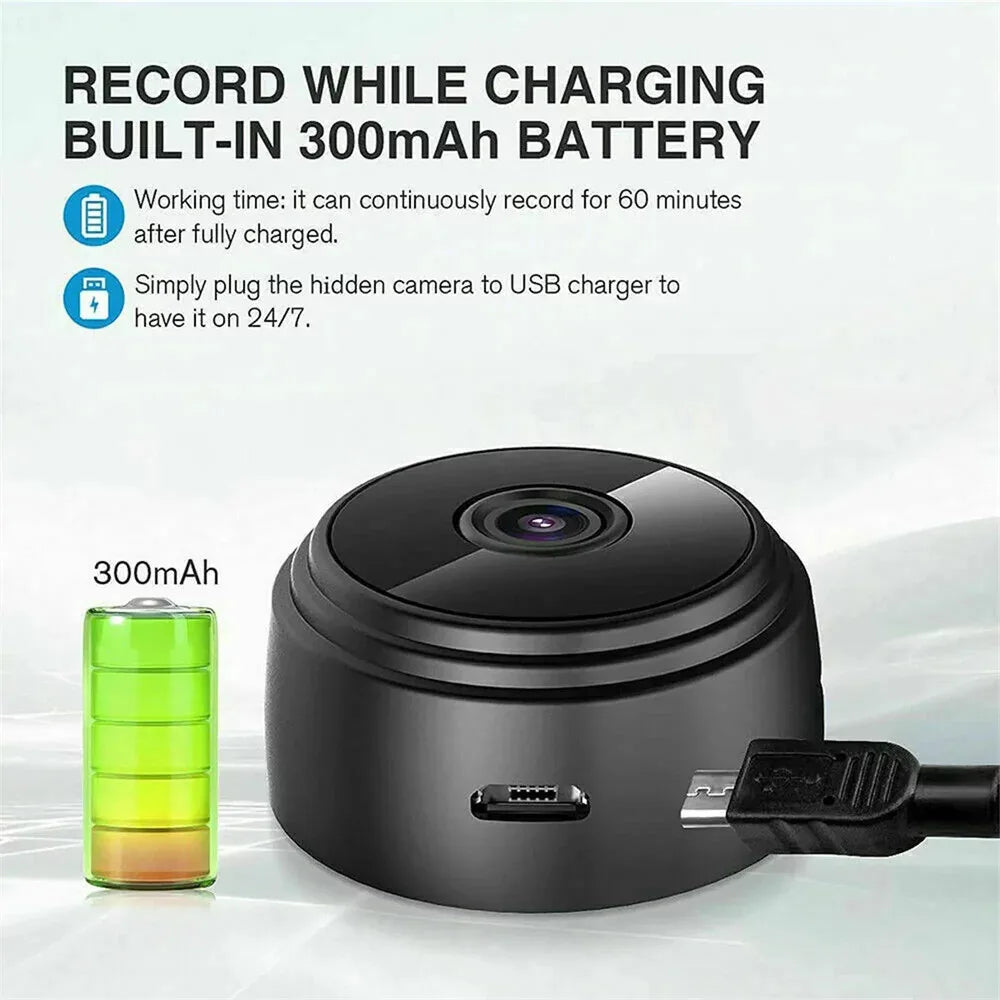 Mini Câmera A9 Original Sem Fio - Monitoramento em Alta Definição 1080p e Visão Noturna