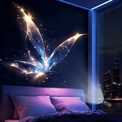 Lanterna Projetora LED USB com 3/6 Padrões de Projeção - Luz Noturna Ajustável de Baleia, Borboleta, Água-viva e Estrela-do-mar - Presente Perfeito para Festas