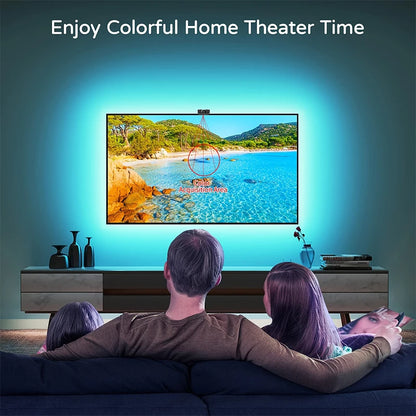 Fita de LED RGBIC para TV com Controle por App e Sincronização Musical - Iluminação Ambiente para Jogos (55-75 polegadas)
