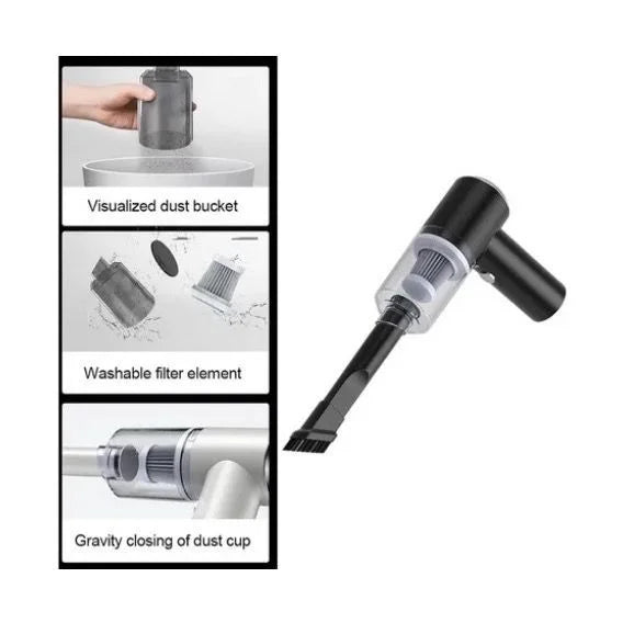 Aspirador de Pó Mini Portátil 3 em 1 - Limpeza Profissional Sem Fio