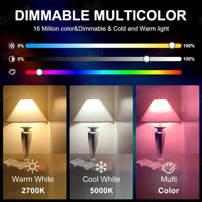 Lâmpada LED Inteligente Tuya E27 15W RGB com Controle por App