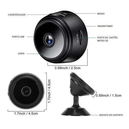 Mini Câmera A9 Original Sem Fio - Monitoramento em Alta Definição 1080p e Visão Noturna