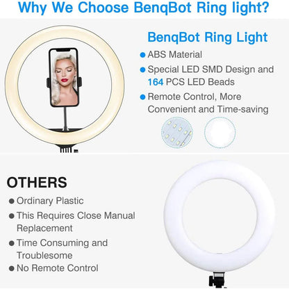 Ring Light LED Dimmable 26CM com Tripé - Iluminação Perfeita para Seus Vídeos