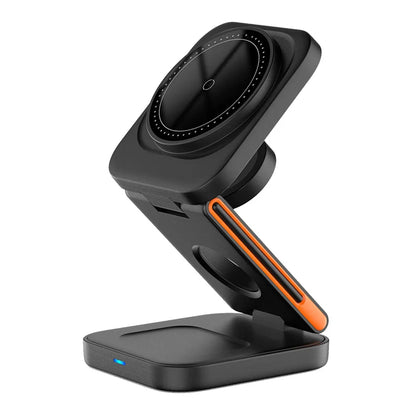 Estação de Carregamento 3 em 1 Dobrável com Carregador Sem Fio Magnético Rápido para iPhone, Apple Watch e AirPods