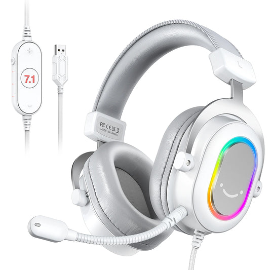 Fone de Ouvido Gamer FIFINE RGB com Som Surround 7.1 e Controle In-line