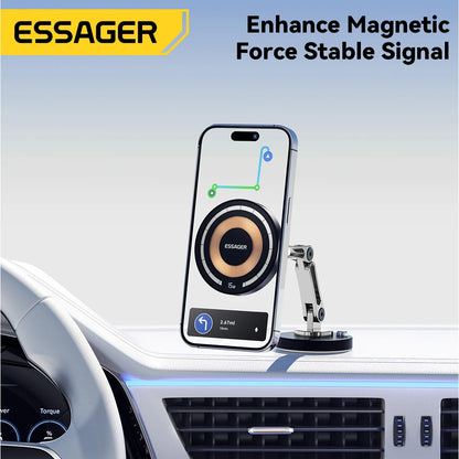 Suporte Veicular Magnético para Carregador Sem Fio Essager 15W - Praticidade e Estilo para Seu iPhone