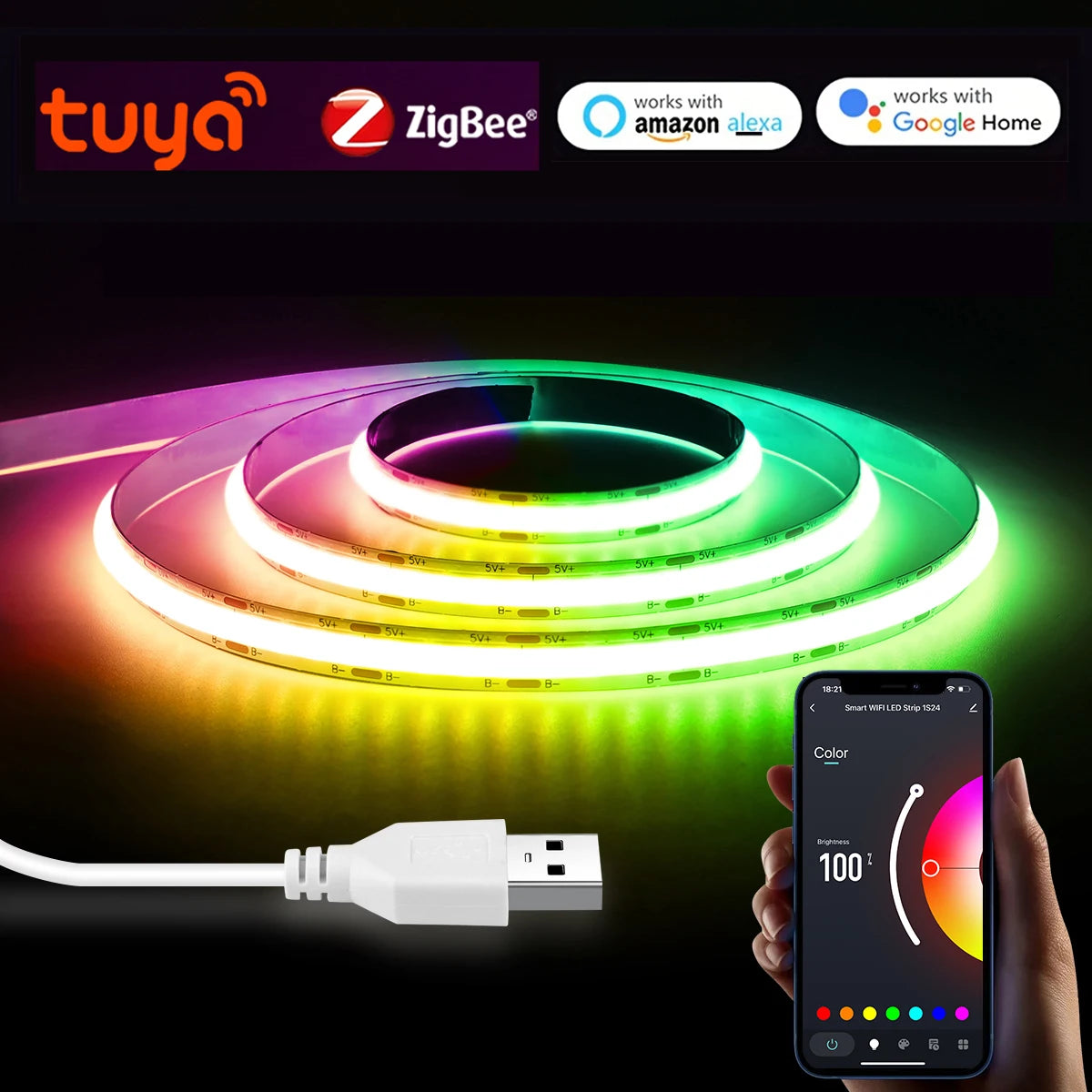 Controlador Zigbee para Fita LED RGB Smart Life - Luzes USB 5V