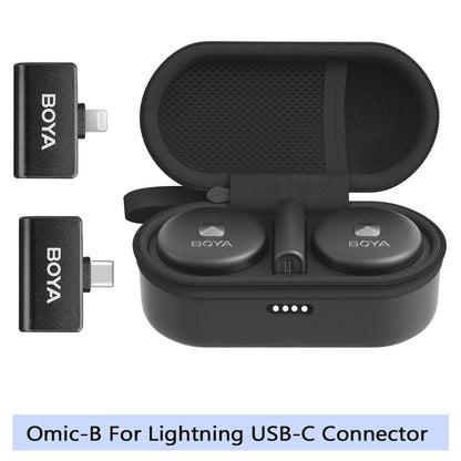 Microfone Lavalier Sem Fio BOYA Omic - Ideal para Vídeos e Transmissões ao Vivo
