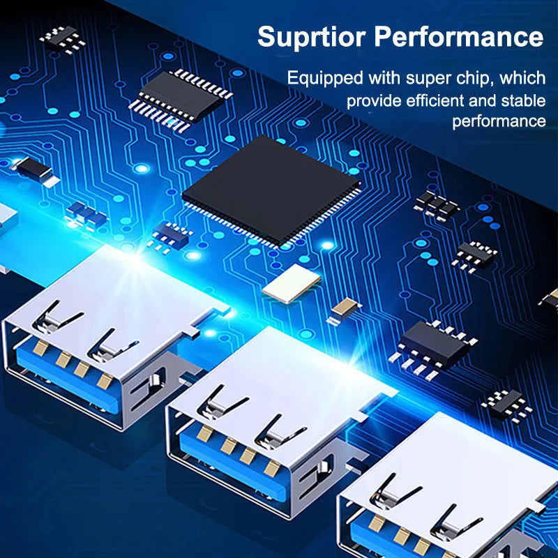 Hub USB 3.0 Type C - Adaptador Multi Splitter com 4 Portas