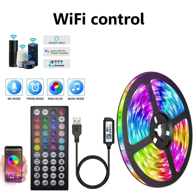Fita LED USB 5V 5050 - Iluminação Inteligente para Ambientes