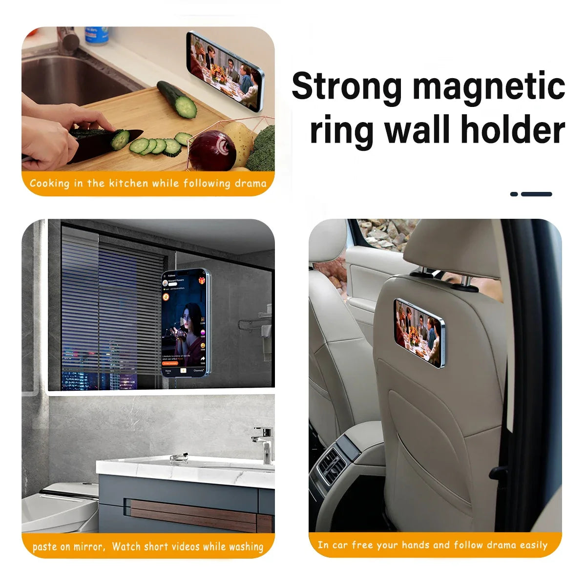 Suporte Magnético para iPhone 14, 13 e 12 - Suporte de Carro Universal com MagSafe