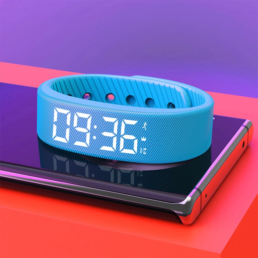 Pulseira Inteligente LED Digital à Prova D'Água com Monitor de Passos e Alarme Vibratório