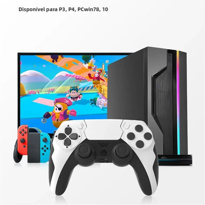 Controle Sem Fio GAMINJA P48 com Giroscópio de Seis Eixos para PS4, PS3 e PC