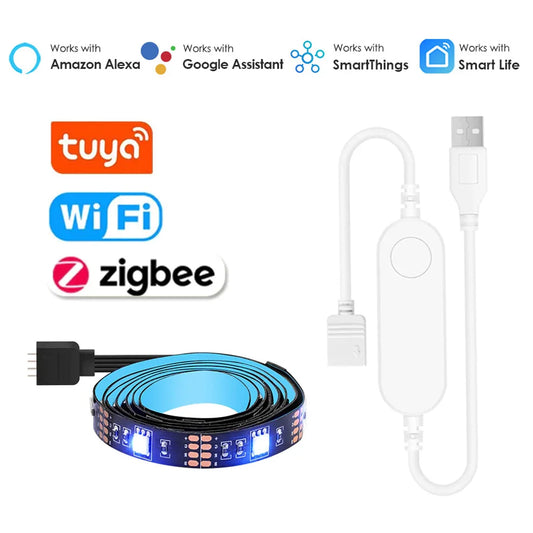 Fita de LED Inteligente Tuya Zigbee - Luz de Fundo USB para TV