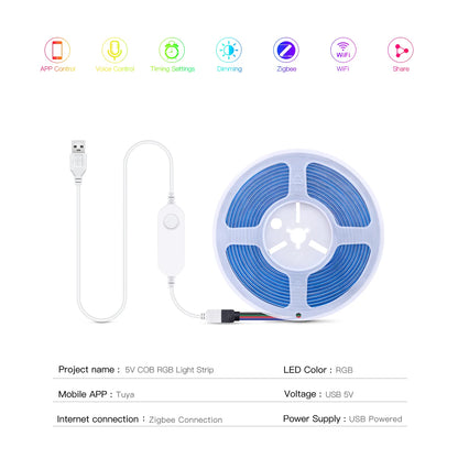Controlador Zigbee para Fita LED RGB Smart Life - Luzes USB 5V
