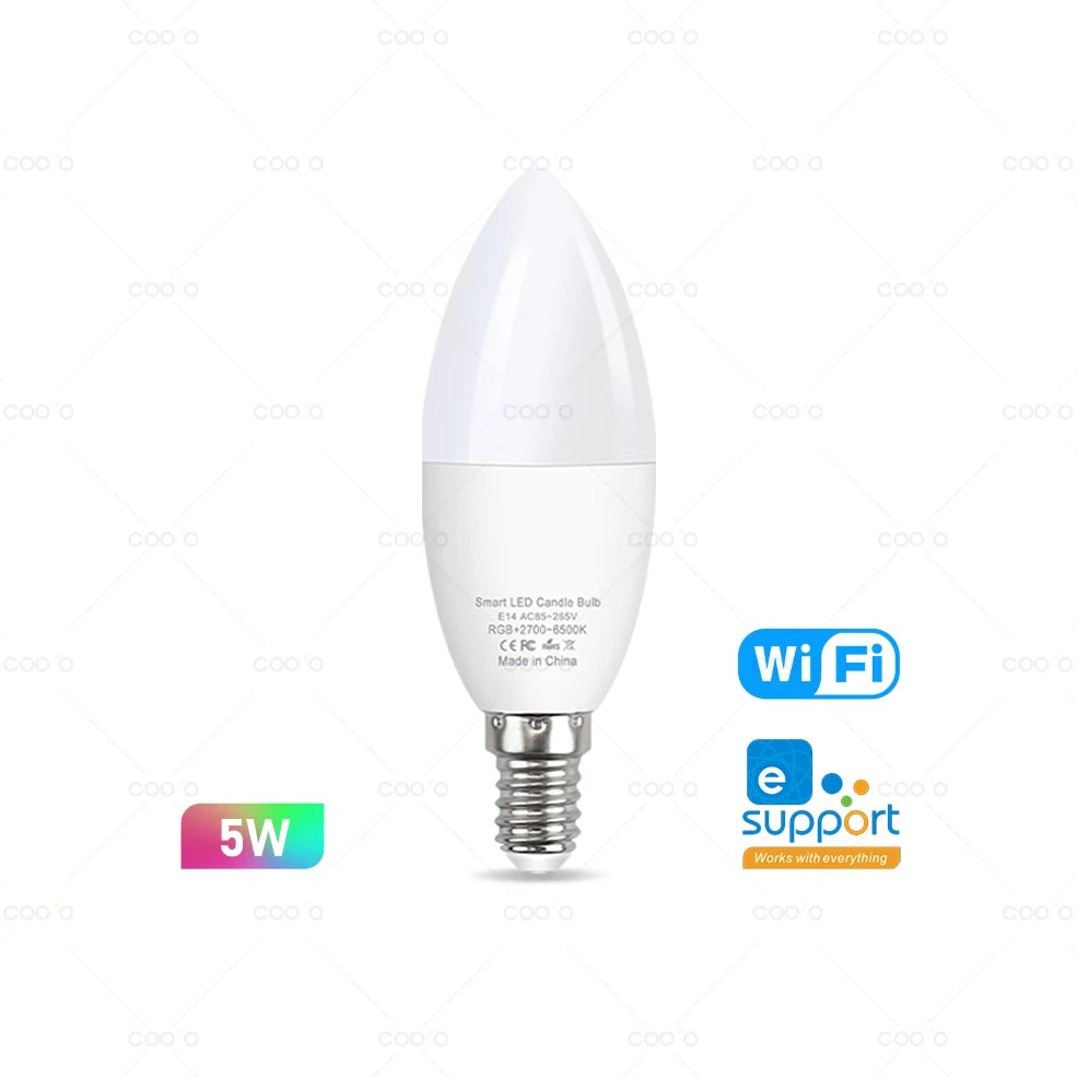Lâmpada LED Inteligente WiFi Zigbee Dimerizável E27 E14 GU10 RGBCW 3000-6000K