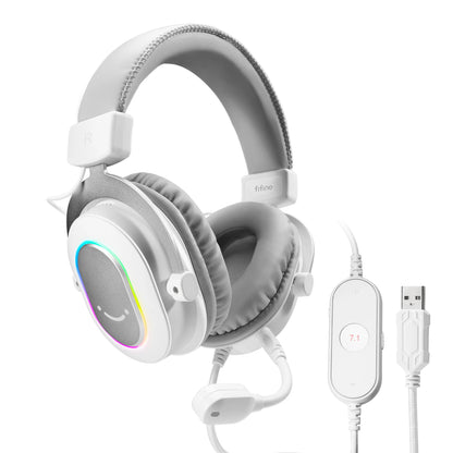 Fone de Ouvido Gamer Fifine H6 com RGB e Microfone - Som Surround 7.1