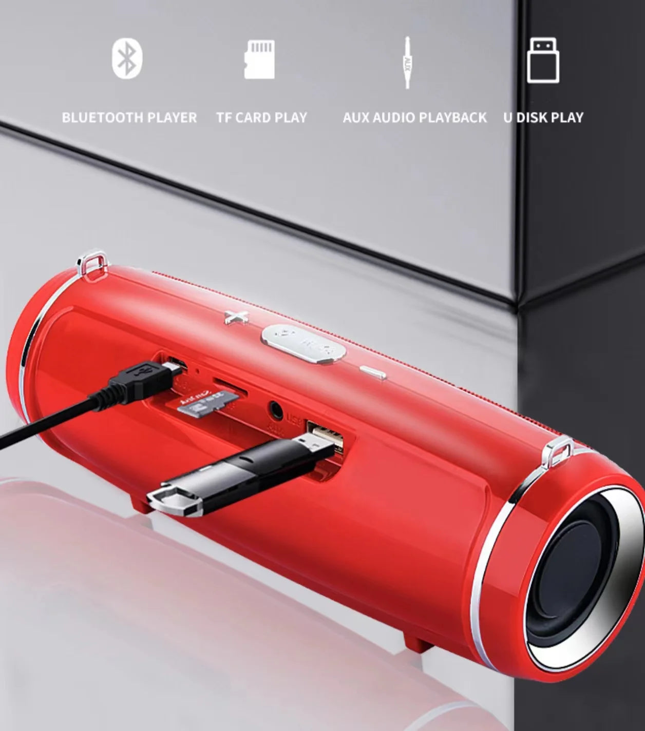 Caixa de Som Bluetooth Portátil 200W - Subwoofer HIFI à Prova d'Água IPX7