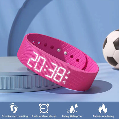 Pulseira Inteligente LED Digital à Prova D'Água com Monitor de Corrida e Alarme Vibratório