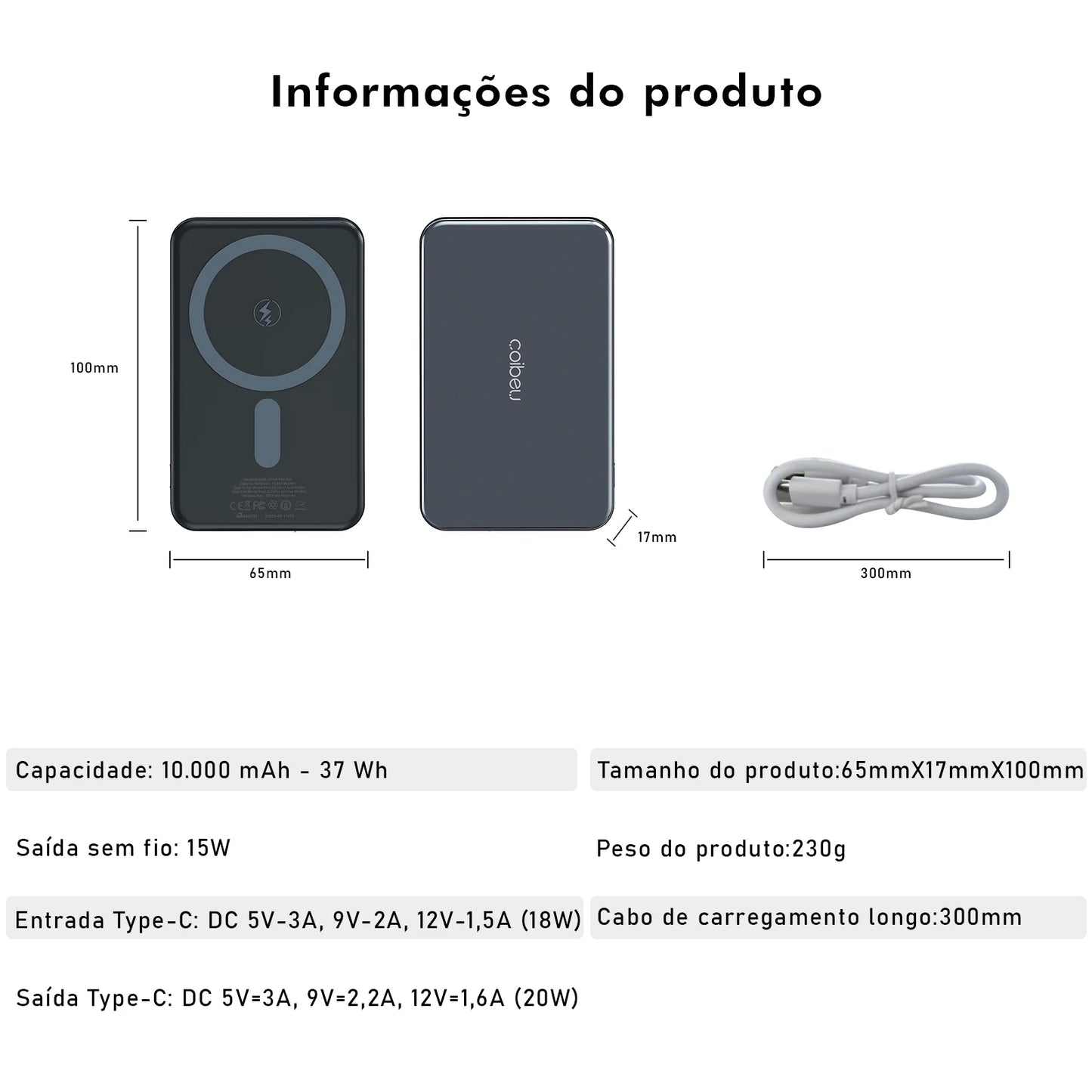 Powerbank Magnético - Carregador Portátil Inovador