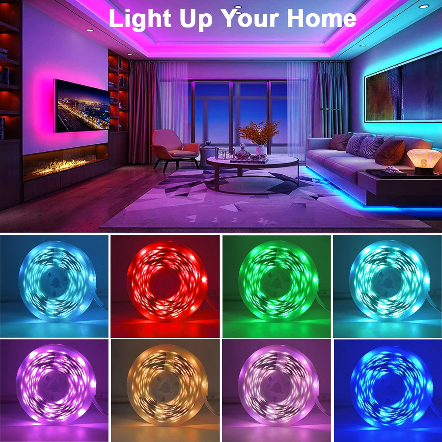Fitas de LED com Sincronização Musical - Iluminação Inteligente para Ambientes