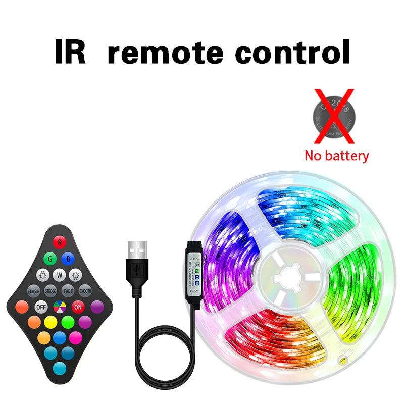 Fita de LED WS2812 Dream com Controle APP - Conjunto Completo com Fonte de Alimentação e Controle Remoto