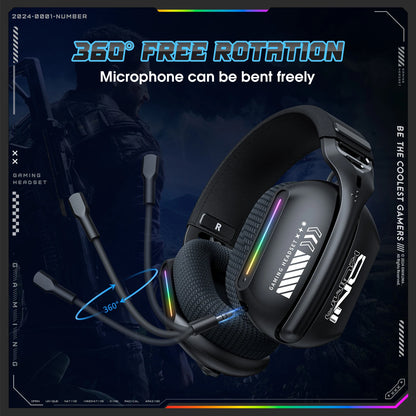 Headset Gamer Onikuma GT808 - Sem Fio, RGB e Três Modos com Microfone