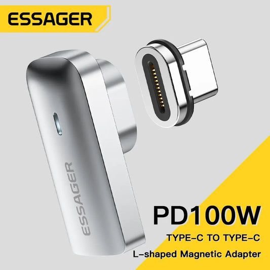 Adaptador Magnético USB-C Essager PD 100W - Carregamento Rápido e Sincronização de Dados 20Gbps