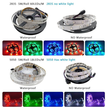 Fita de LED Auto-Adesiva 12V RGB com Wi-Fi e Bluetooth - 5M, 15M e 20M