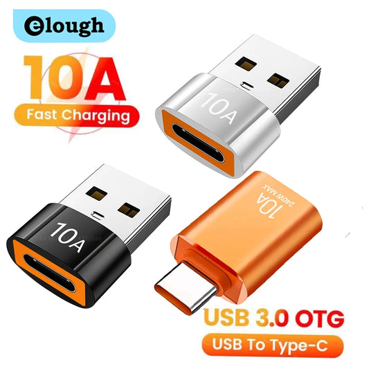 Adaptador Elough 10A USB Tipo C para USB A - Conector OTG USB 3.0