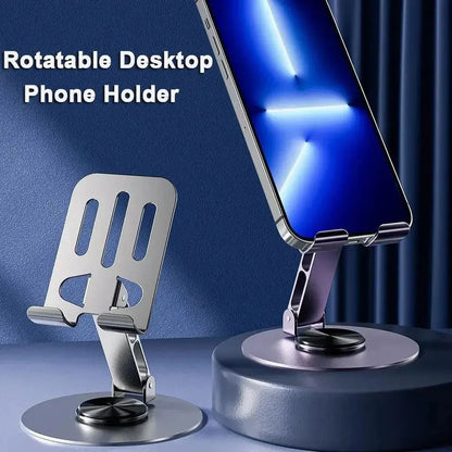 Suporte para Celular em Alumínio com Rotação 360° - Design Dobrável e Estável