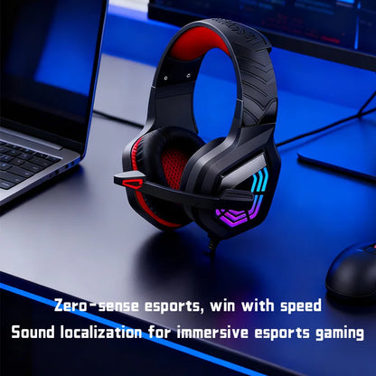 Headset Gamer G7 com Luz LED - Fone de Ouvido USB Stereo com Microfone com Redução de Ruído