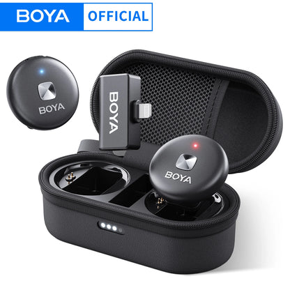 Microfone Lavalier Sem Fio BOYA Omic - Ideal para Vídeos e Transmissões ao Vivo