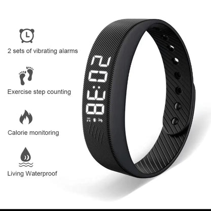 Pulseira Inteligente LED Digital à Prova D'Água com Monitor de Corrida e Alarme Vibratório