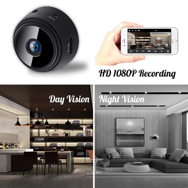Câmera de Vigilância Mini A9 com Wifi - 1080P HD e Visão Noturna