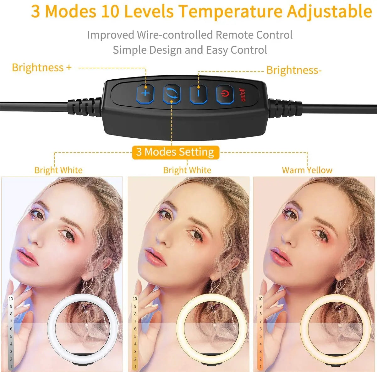 Iluminação LED para Selfies - Ring Light com Controle USB