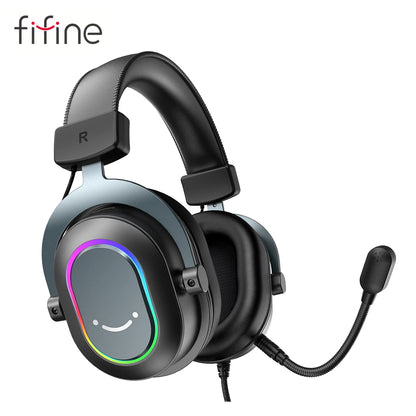 Headset Gamer FIFINE USB com Som Surround 7.1 e Controle de Linha