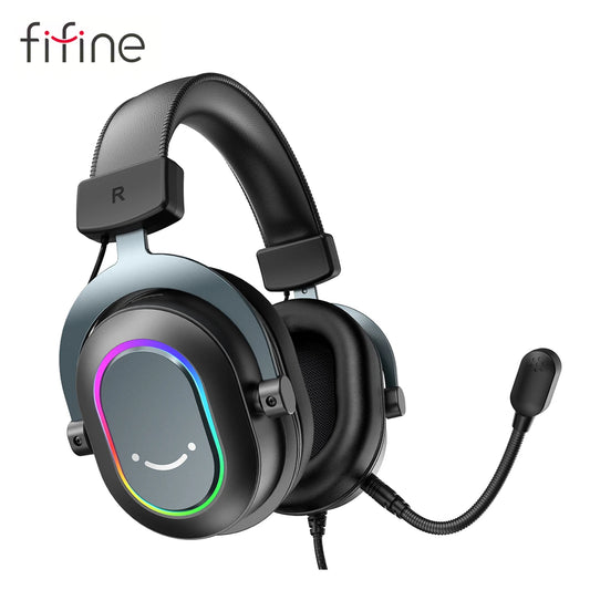 Headset Gamer FIFINE USB com Som Surround 7.1 e Controle de Linha