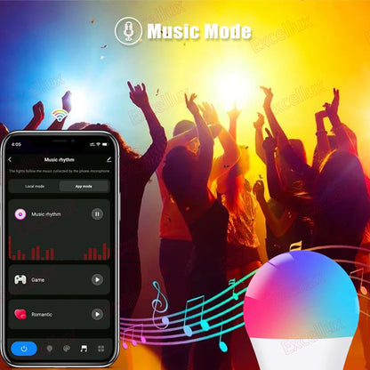 Lâmpada LED Inteligente Tuya E27 15W RGB com Controle por App