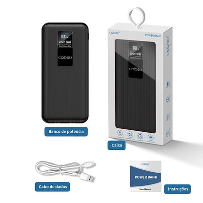 Power Bank Portátil 10000mAh e 20000mAh com Display Digital