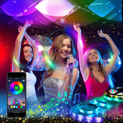 Fita de LED WS2812 Dream com Controle APP - Conjunto Completo com Fonte de Alimentação e Controle Remoto