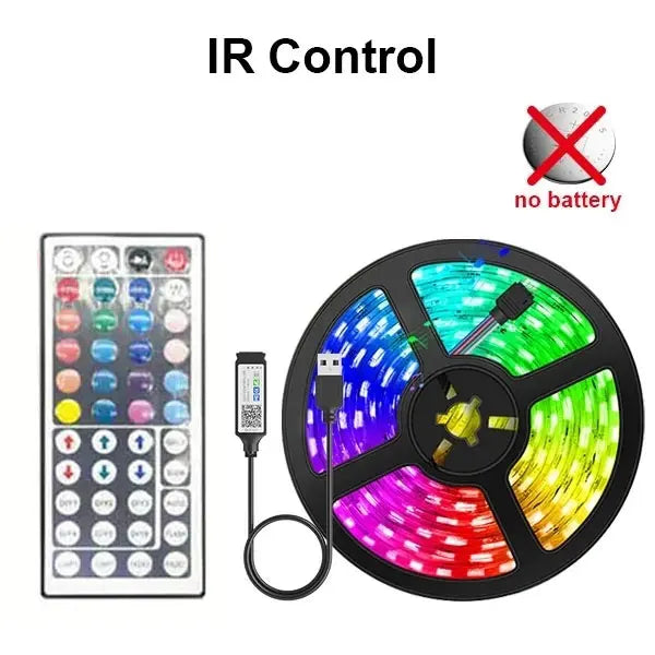 Fita de LED RGB 5050 com Controle Bluetooth e Wi-Fi - Iluminação de Ambiente